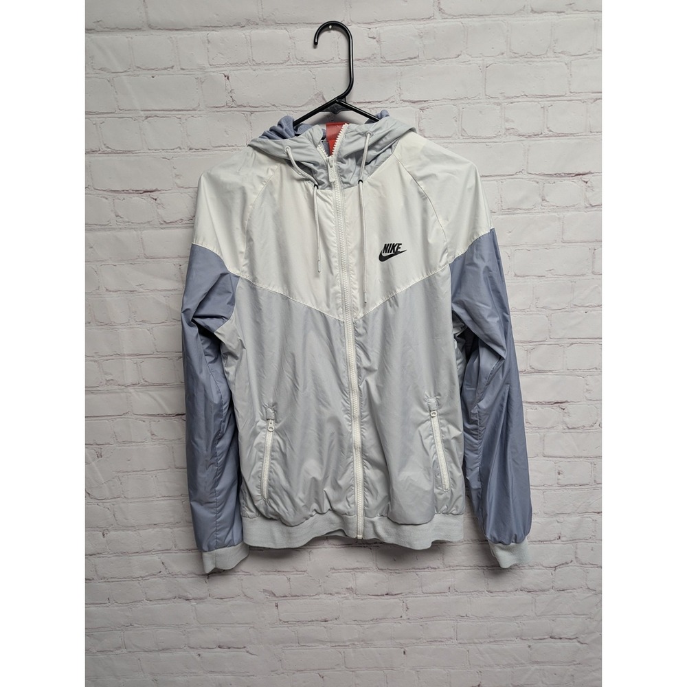 Nike Windrunner Lined Zip Up Windbreaker Gray White Women's Small 727324-044 989